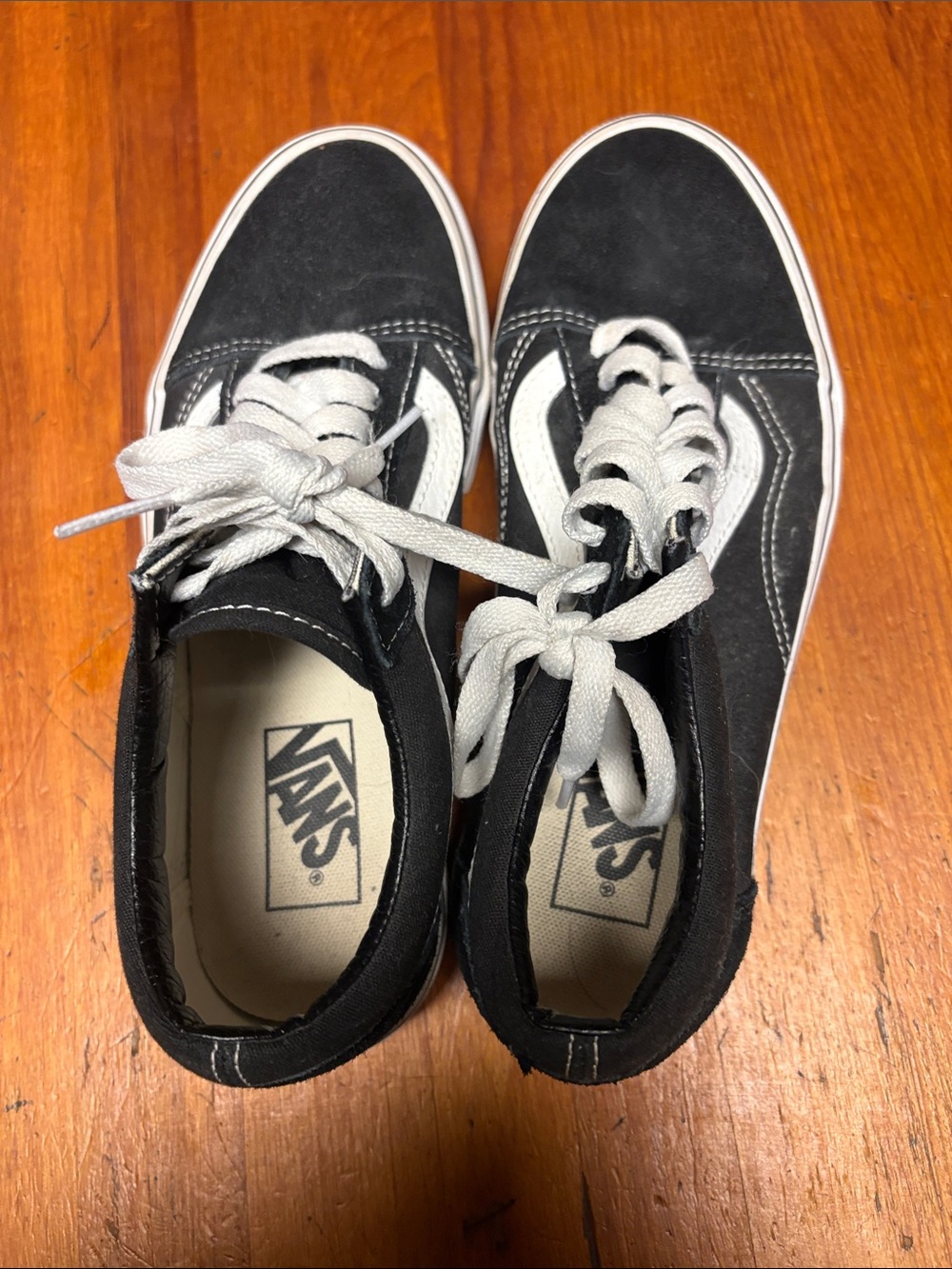 Vans Kids Black and White Low-Top Skate Sneakers